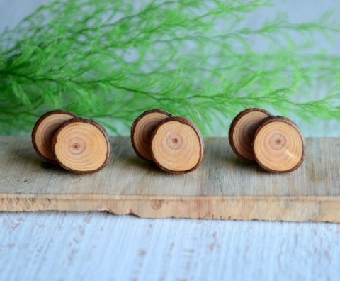 Duże kolczyki z naturalnego drewna i srebra Duże kolczyki z naturalnego drewna i srebra