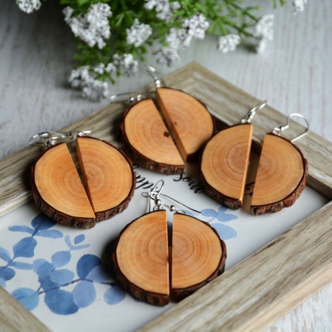 Drewniane kolczyki handmade Drewniane kolczyki handmade