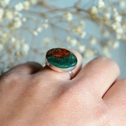 Pierścionek handmade zielony Pierścionek handmade zielony