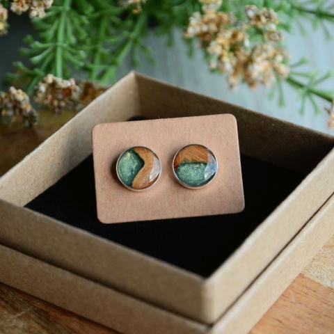 Zielone kolczyki handmade w srebrze