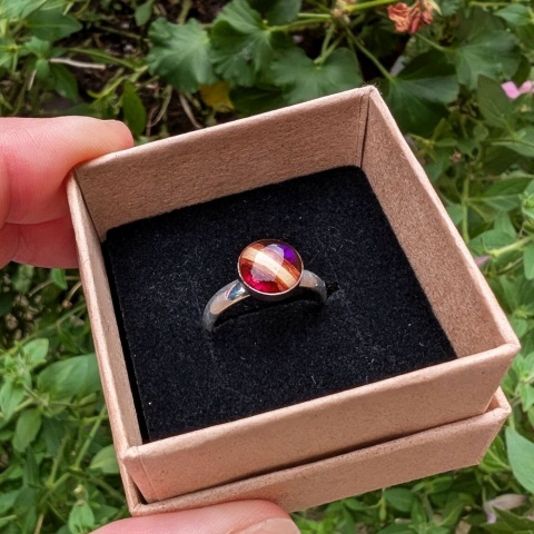 Różowy pierścionek handmade Różowy pierścionek handmade