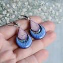 Niebiesko fioletowe kolczyki wiszące