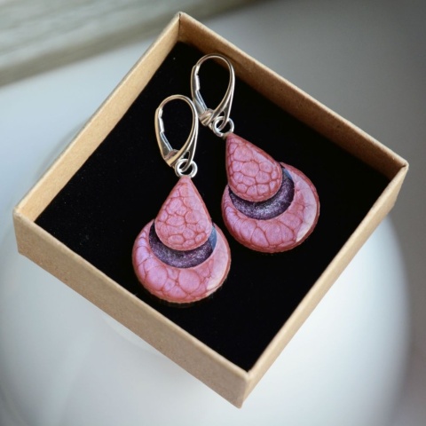 Fioletoworóżowe kolczyki