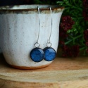 Długie granatowe kolczyki wiszące