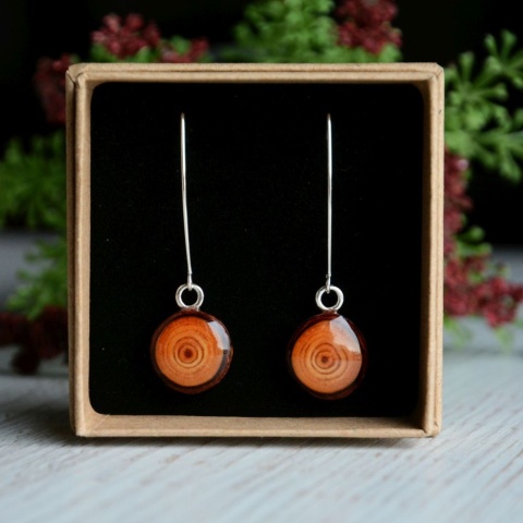 Lekkie drewniane kolczyki