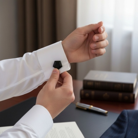 Spinki mankietowe czarny dąb