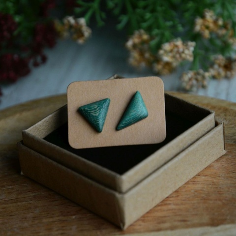 Zielony trójkąt kolczyki