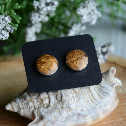 Kolczyki sztyfty z czeczoty