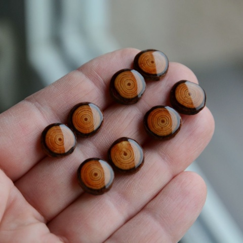 Kolczyki z drewna modrzewiowego