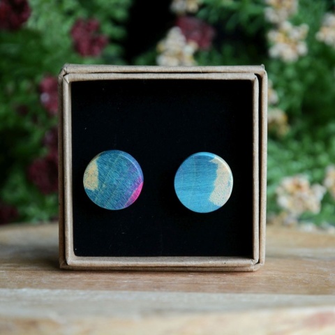 Niebieskie kolczyki koła wkręcane