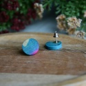 Kolczyki wkrętki niebieskie handmade