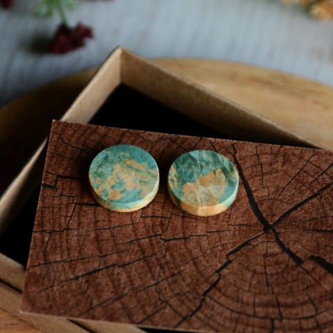 Turkusowe kolczyki wkrętki okrągłe