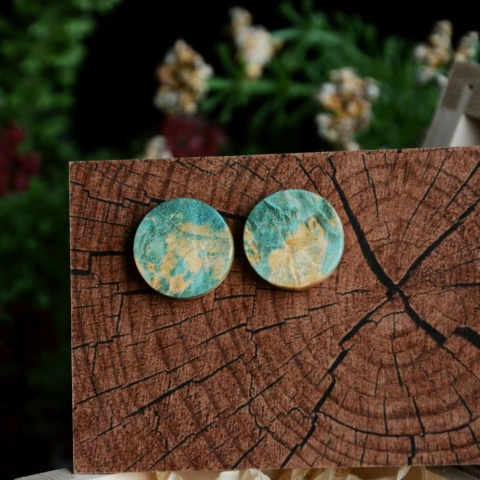 Handmade kolczyki morskie okrągłe