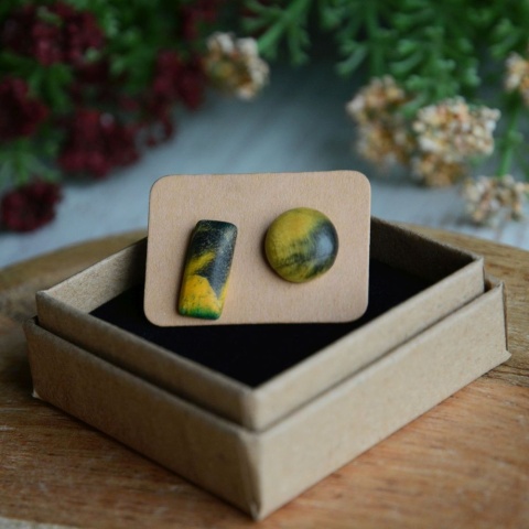 Kolczyki prostokąt i koło