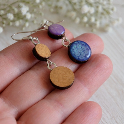 Ręcznie malowane kolczyki wiszące